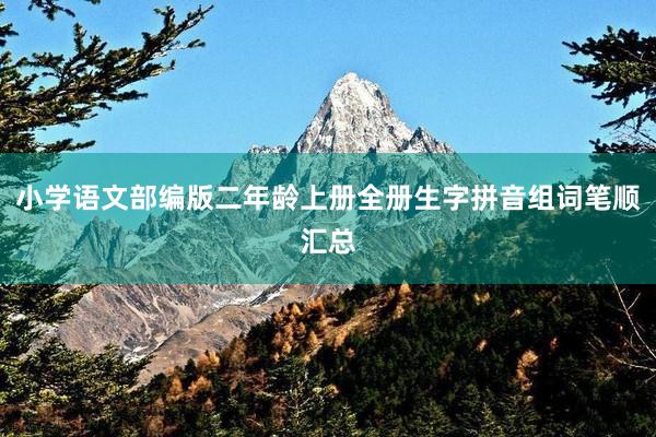 小学语文部编版二年龄上册全册生字拼音组词笔顺汇总