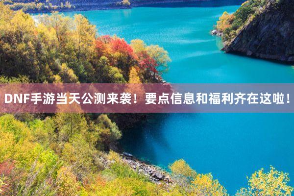 DNF手游当天公测来袭！要点信息和福利齐在这啦！