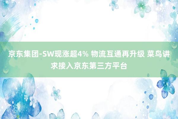 京东集团-SW现涨超4% 物流互通再升级 菜鸟讲求接入京东第三方平台