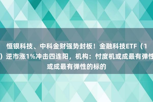 恒银科技、中科金财强势封板！金融科技ETF（159851）逆市涨1%冲击四连阳，机构：忖度机或成最有弹性的标的