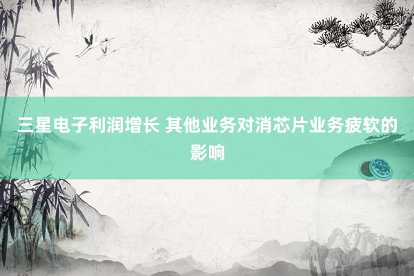 三星电子利润增长 其他业务对消芯片业务疲软的影响